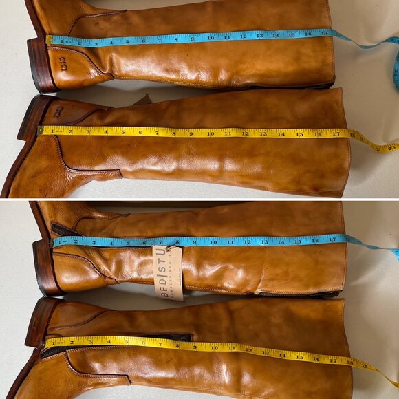 BED STU Tess Distressed Tan Leather Tall Riding Boots BedStu Size 7.5 - Picture 13 of 16